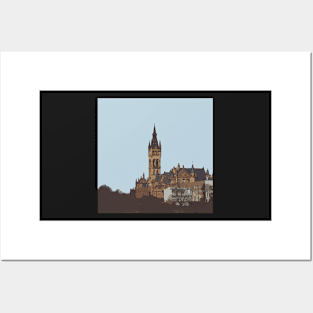 Glasgow University tower Posters and Art